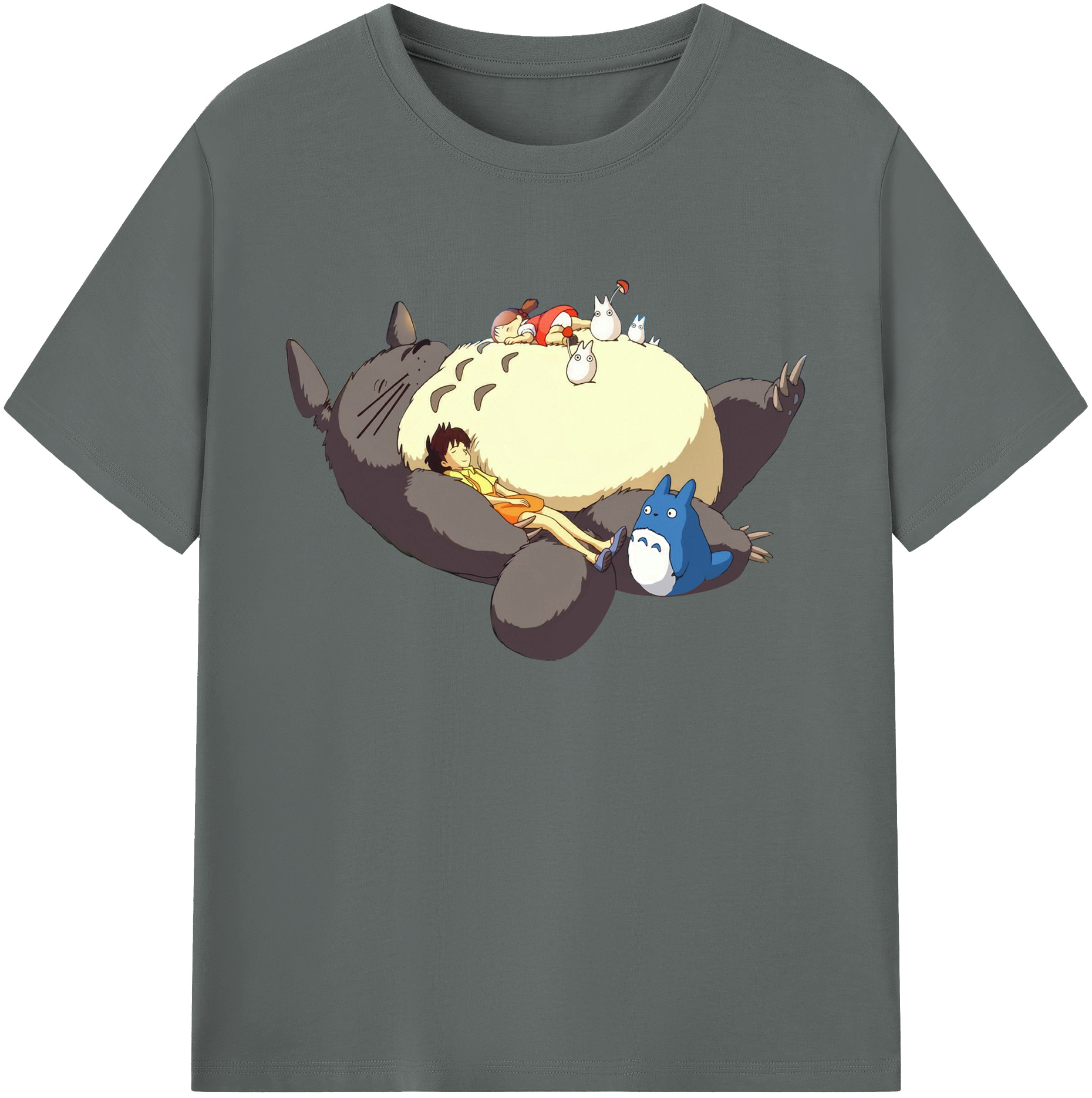 （画像用） となりのトトロ 草壁メイ 草壁サツキ My Neighbor Totoro Satsuki Kusakabe Mei Kusakabe 綿100％ メンズ半袖Tシャツ｜肌触りやわらか＆通気性